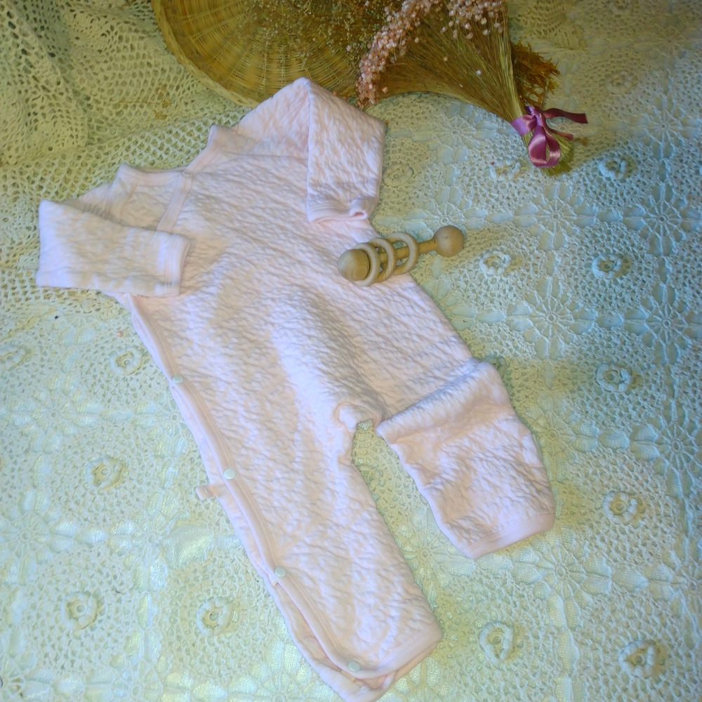 Burt's Bees Baby Pink Quilted One Piece
